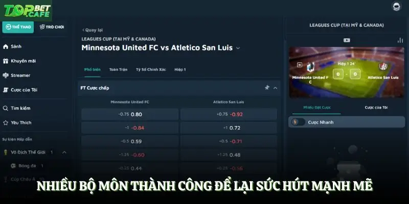 Nhiều bộ môn thành công để lại sức hút mạnh mẽ