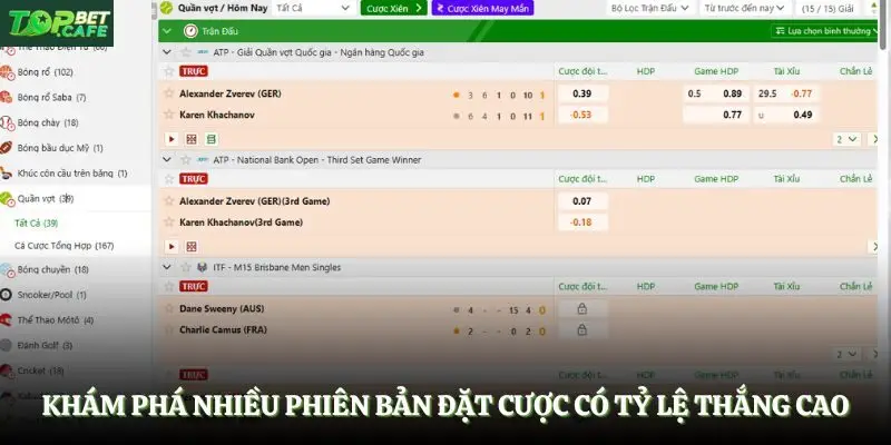 Khám phá nhiều phiên bản đặt cược có tỷ lệ thắng cao